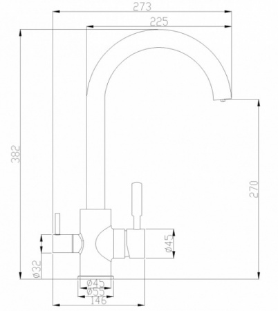 Смеситель для кухни под фильтр Zorg SH 713 INOX
