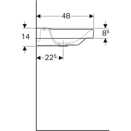 Раковина Geberit Xeno² с полкой 500.533.01.1