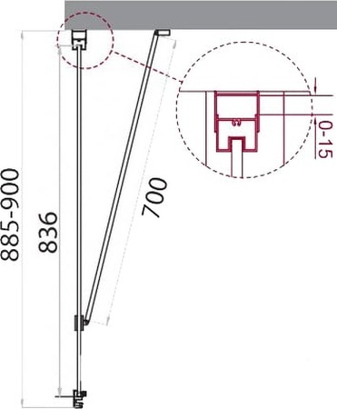 Боковая панель (90х195) BelBagno MARMI-90-FIX-C-Cr