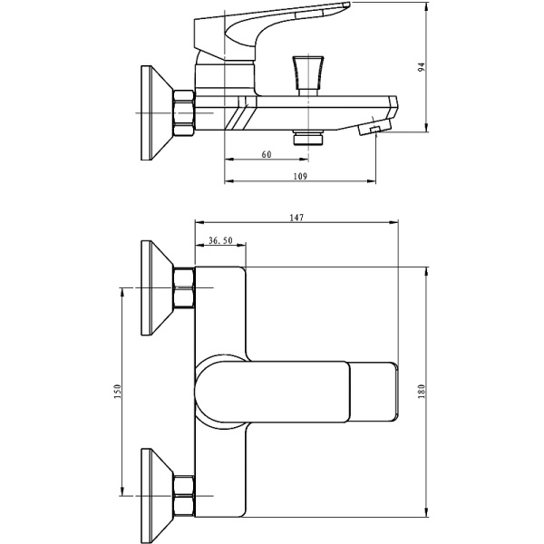 Смеситель для ванны ESKO EIGER EG 54
