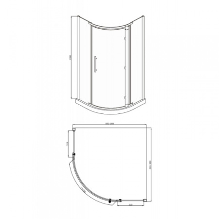 Душевой уголок BRAVAT BLACKLINE (BS090.1110A)