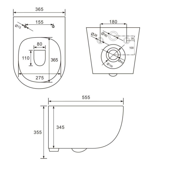 Унитаз подвесной безободковый Art&Max Siena AM221CHR/SC микролифт