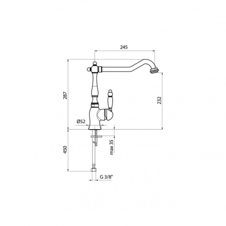 Смеситель для мойки Webert Alexandra  AL920302015 chrome