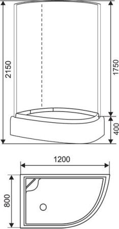 Душевая кабина (120х80х215) Arcus Style S-09G L/R