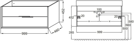 Тумба под раковину Jacob Delafon Vivienne 100 EB1585-E52-S14