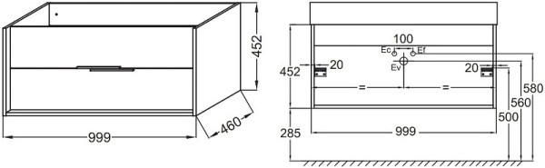Тумба под раковину Jacob Delafon Vivienne 100 EB1585-E52-S14