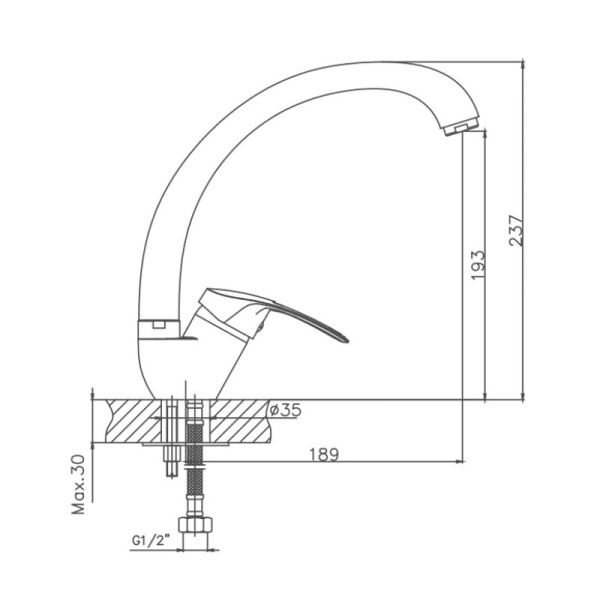 Смеситель для кухни Cron CN4139 Смеситель для кухни Cron CN4139