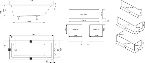 Акриловая ванна (170x75) Ravak 10° Slim CA71300000 Акриловая ванна (170x75) Ravak 10° Slim CA71300000