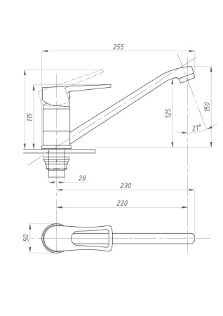 Смеситель для кухни ПСМ-Профсан  ПЛЮС PSM-425-017