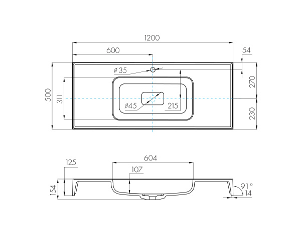 Раковина Aquaton Ричмонд 120 1A70583KRD010