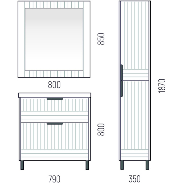 Тумба напольная Corozo Терра 80 SD-00001323
