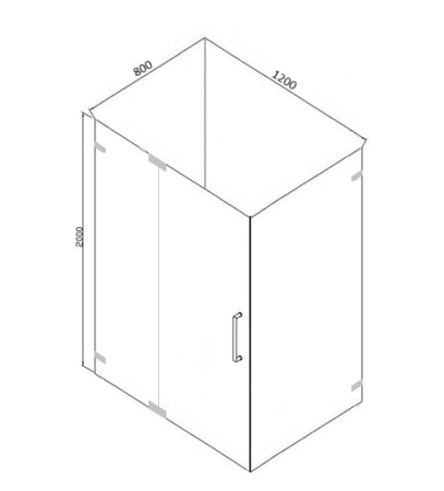 Душевой уголок BRAVAT Vega без поддона одна распашная дверь 1200x800x2000 (BS120.3111A)