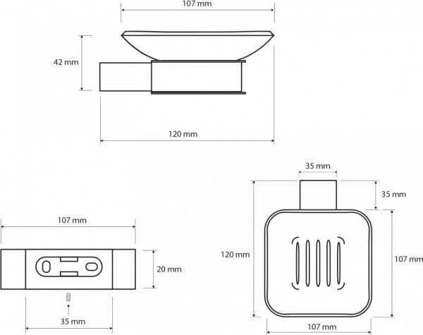 Мыльница стеклянная Bemeta Via 135008022