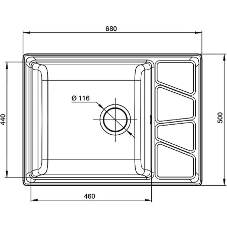 Кухонная мойка GranFest Vertex 680L, V-680L топаз