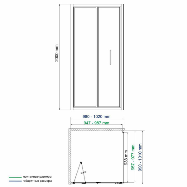 Душевой уголок (90х100) WasserKRAFT Weser 78F18