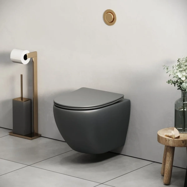 Унитаз подвесной безободковый Grossman  GR-4455GMSQ с сиденьем микролифт