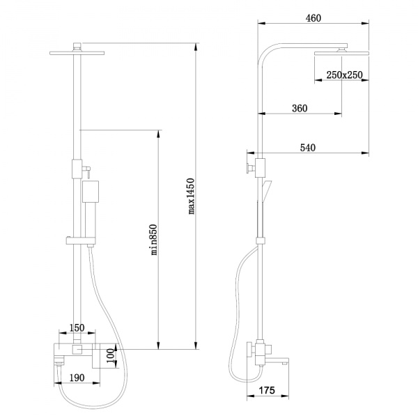 Душевая стойка ABBER Daheim AF8216WL с изливом, белая матовая
