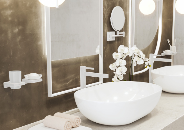 Смеситель для раковины с донным клапаном Push-Open Hansgrohe Finoris 76070700 белый матовый