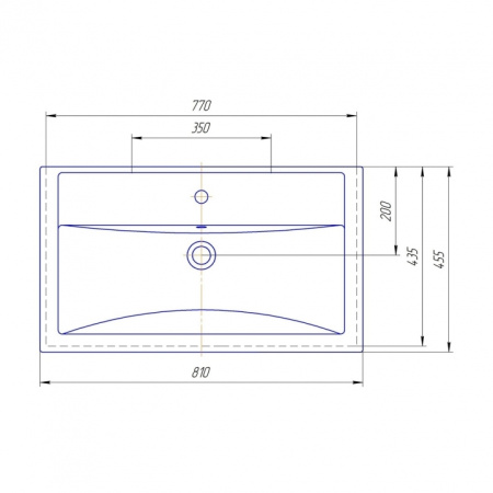 Раковина полувстраиваемая (81х46) СаНта Фостер80