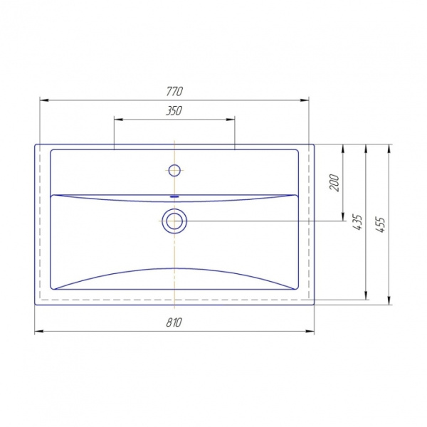 Раковина полувстраиваемая (81х46) СаНта Фостер80