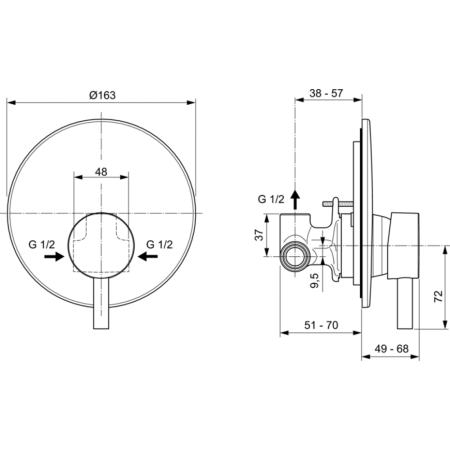 Смеситель для душа Ideal Standard CERALINE A6940AA