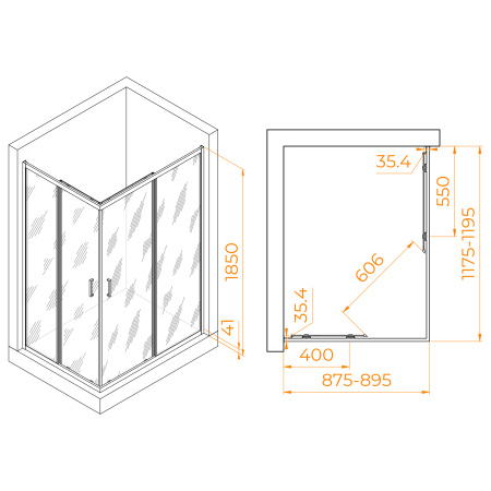Душевой уголок (120х90) RGW Passage PA-146B 020814692-14 прозрачное