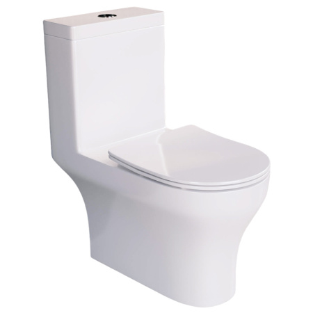 Унитаз напольный безободковый с бачком RGW SW-05 67420105-01 микролифт