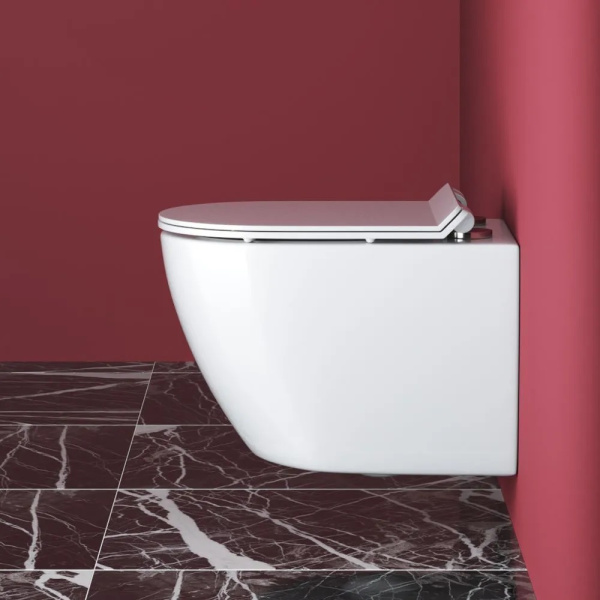 Унитаз подвесной безободковый CEZARES STYLUS CZR-513-TH-R/CZR-076-SC микролифт