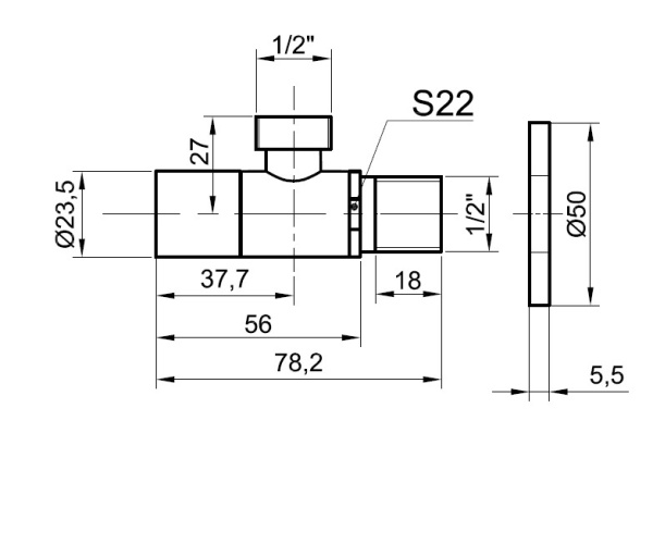 Вентиль для подвода воды Bronze de Luxe 32627