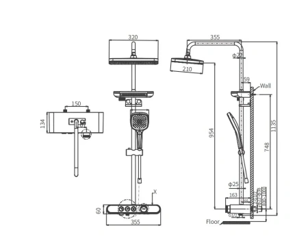 Душевая система Arrow AMG14SH855ACP хром