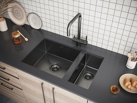 Кухонная мойка Paulmark Klein PM202344-GM вороненая сталь