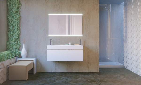 Зеркало RAVAL Hotte 100 с подсветкой HOT.02.100/W