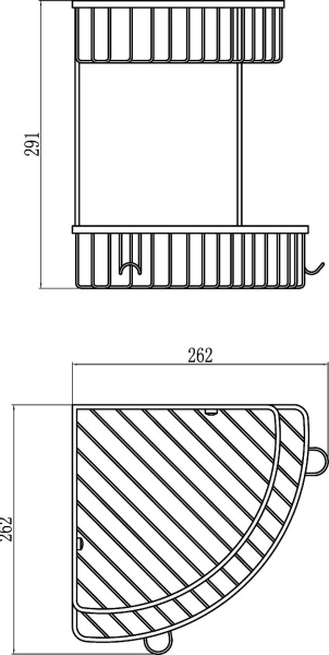 Полка решетка угловая двойная Savol S-002514-2