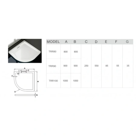 Душевой поддон из литьевого мрамора (100х100) WeltWasser  WW TR 10000002771