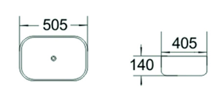 Раковина накладная (50,5х40,5) SantiLine SL-1046