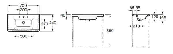 Раковина Misty Roca The Gap 70 7327471000