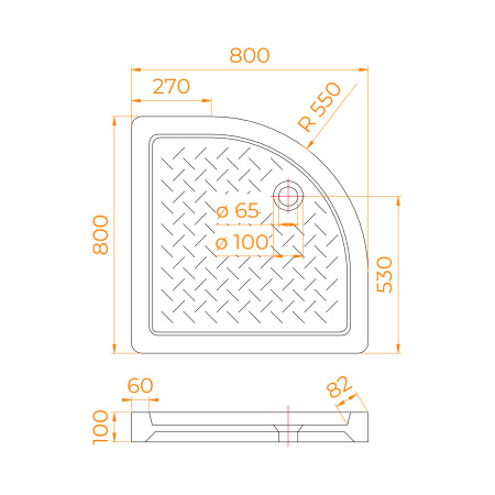 Душевой поддон (80х80) RGW CR/R-088 19170488-01