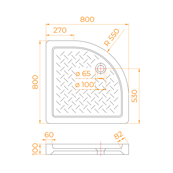 Душевой поддон (80х80) RGW CR/R-088 19170488-01