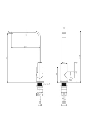 Смеситель для кухни WONZON & WOGHAND, черный матовый WW-AE4550-MB