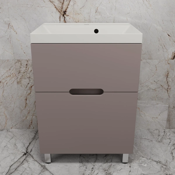 Тумба напольная без раковины 60 см Style Line Матис ЛС-00002433 тауп матовый