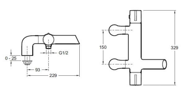 Термостат для ванны и душа Jacob Delafon Toobi E9095-CP