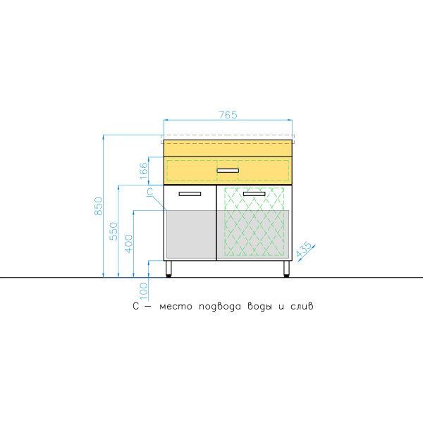 Тумба под раковину напольная Style Line Ориноко 80 ЛС-00000636 бежевый