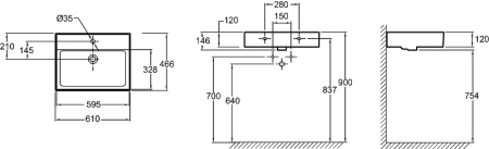 Раковина накладная Jacob Delafon Vivienne 60 EXBH112-NGM