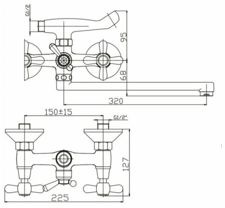Смеситель для ванны Haiba HB2125