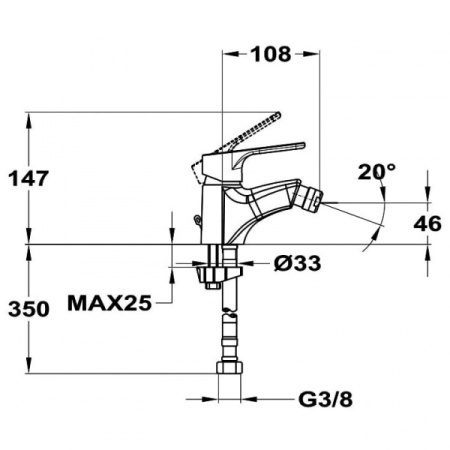 Смеситель для биде с дон клапаном Mofem Pro 154-1713-00