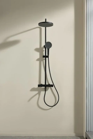 Душевая система с изливом Arrow AMG13SH848U2BC черный