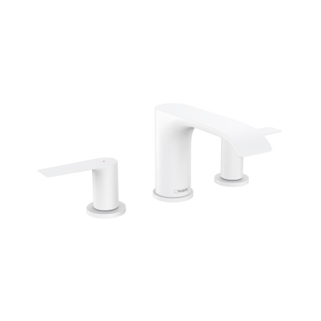 Смеситель для раковины на 3 отверстия с донным клапаном Hansgrohe Vivenis 75033700 белый матовый