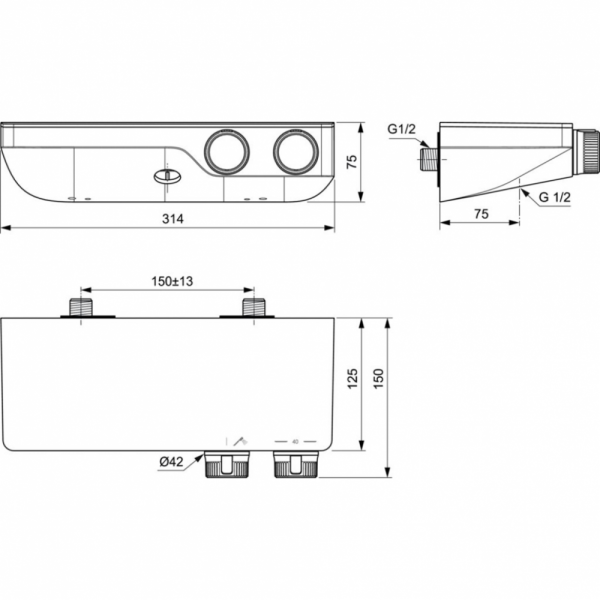 Термостат для душа Ideal Standard CERATHERM S200 A7329AA