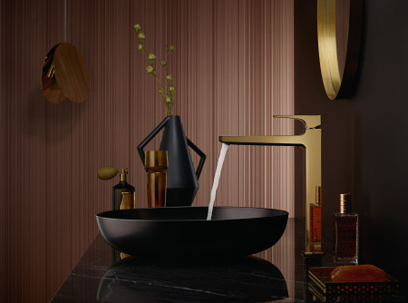 Смеситель для раковины с донным клапаном Push-Open Hansgrohe Metropol 32512990 полированное золото