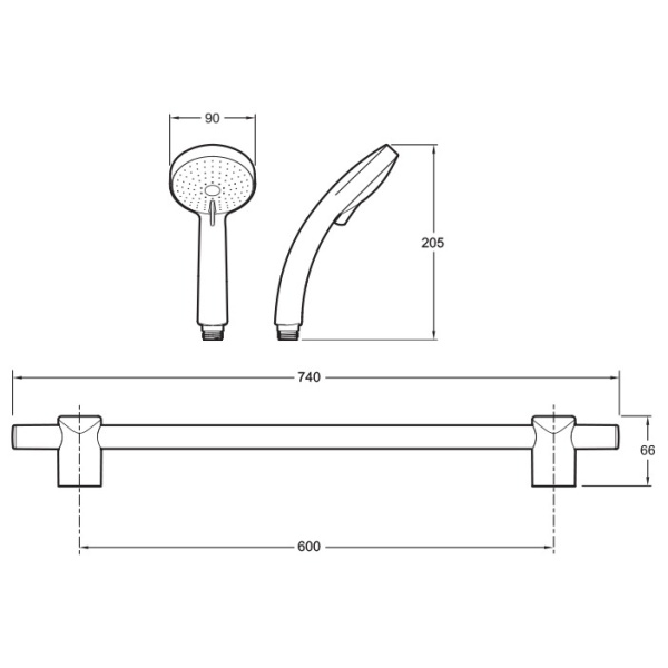 Душевой гарнитур Jacob Delafon Citrus E12907-CP